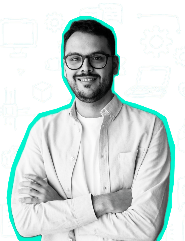 Foto de Vini Pereira, fundador e desenvolvedor da Hundred Bots