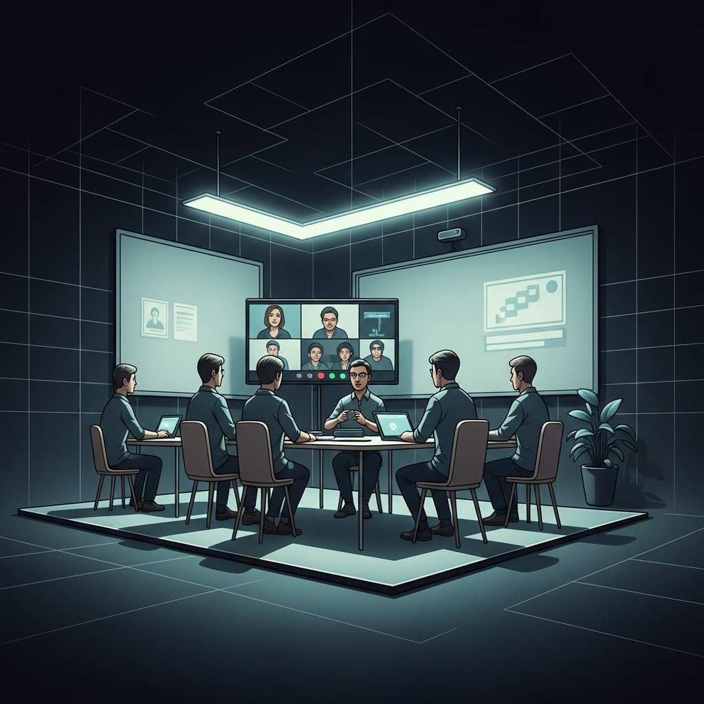 Sala com equipe sendo treinada para usar ferramentas